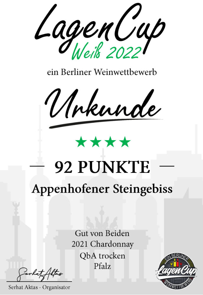 LagenCup Weiß 2022 - Chardonnay Appenhofener Steingebiss 2021